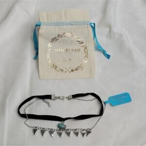 NWT Shiraleah Sylvana Layered Metal and Turquoise Choker